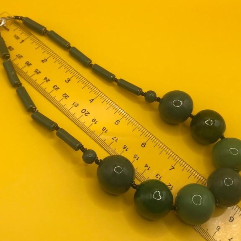 Kazuri Large Green Ceramic Beads Statement Neckla… - image 7